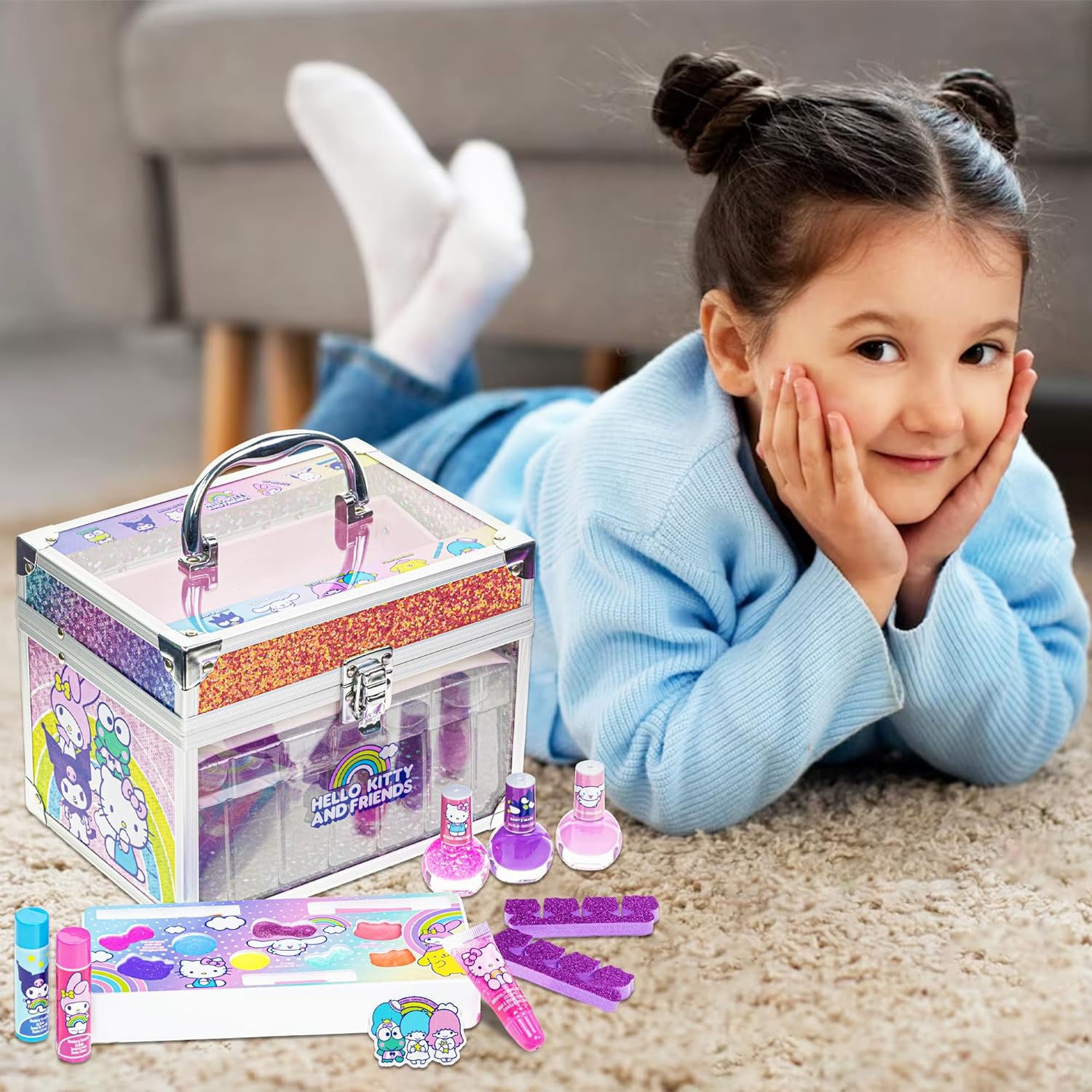 Hello Kitty & Friends – Townley Girl Train Case Makeup Set For Kids 